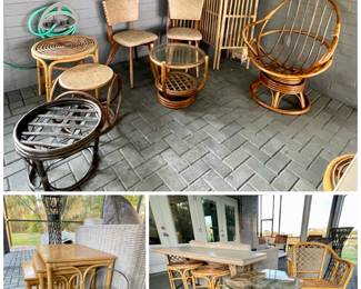 Miscellaneous Rattan Chairs Tables Ottoman 