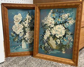 1950s Original Acrylic Paint by Number Paintings 