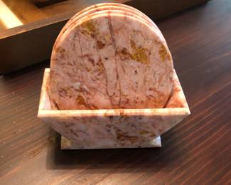 Pink stone coaster set