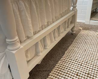 Detail pic, Vintage White Coastal Poster bed frame 