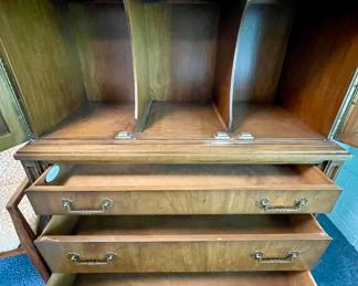 Detail pic, Tall Chest by Century Furniture 
3 drawers and divided cabinet space 