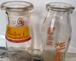 Some of the milk bottles