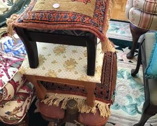 Foot stools and camel saddle