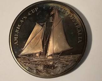 5 toz .999 silver america's cup round - $175