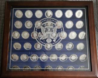 U.S. Presidential Silver Commemoratives 44 One Troy Ounce Complete Set w/ Case - $1,600
