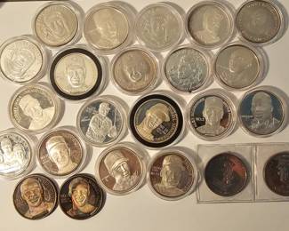 1 toz silver sports commemorative rounds various players - $40 each