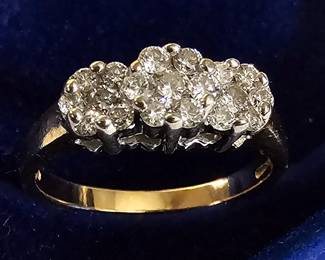 14k gold diamond ring - $300