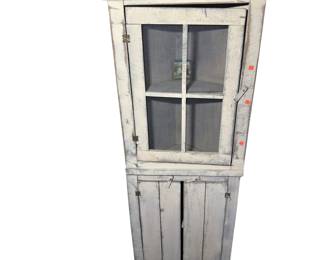 Very Nice Rustic Corner Cabinet With Screened Windows On Top Jelly Pie Cabinet