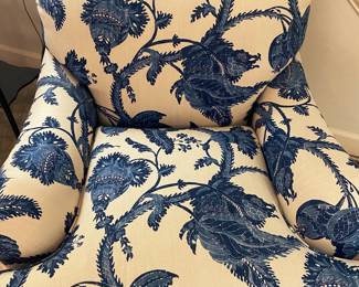Blue and White Arm Chairs (Set of 2)