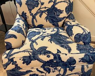 Blue and White Arm Chairs (Set of 2)