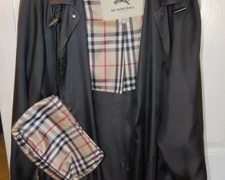 Burberry raincoat.