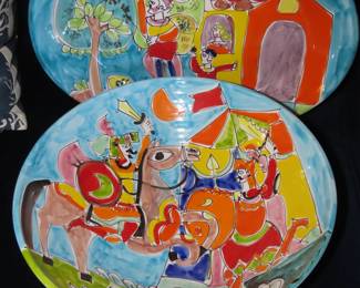 Large bowl and platter made in Italy.