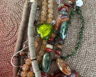 Glass and stone necklaces