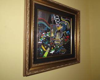 Mixed media painting by RAPHAEL ABECASSIS, hand signed