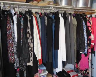 Ladies clothing, hats and shoes.