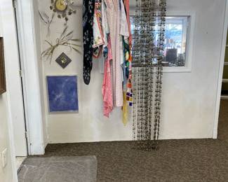  Beaded room divider, scarves 