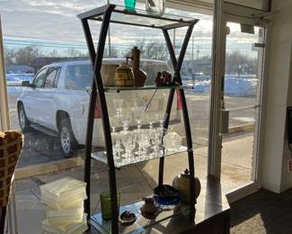 Glassware 
Decorative shelf 
