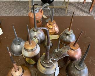 Collection of vintage oil cans 