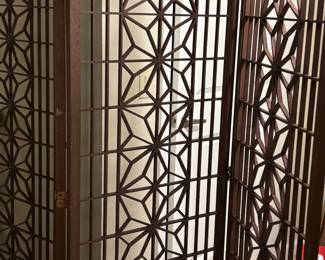 Vintage Teakwood Korean decorative screen