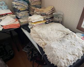Hand crocheted bed covers