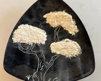Dish crafted by Helen Mayberry, dated 1960.