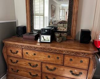 Mirrored dresser, some handles broken.