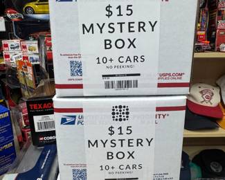 Introducing Mystery Boxes. Each box has at least 3 new boxes cars and all have over 10 cars in them! All for only $15!!