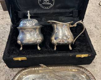 silverplate cream & sugar set
