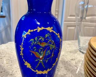 antique cobalt glass vase