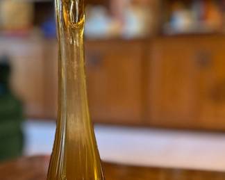 Fenton amber swung glass vase