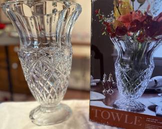 Towle 14" lead crystal vase.