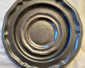 Pewter plates.