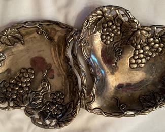 Godinger silver-plated double heart dish.