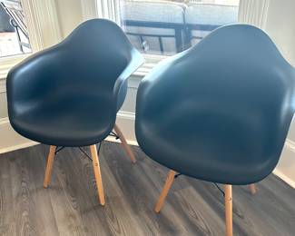 Black molded chairs