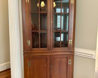 Vintage Craftique (Mebane) corner cupboard, 22” deep, 37” wide”, 6’8” tall