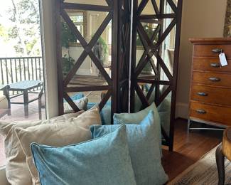 just some of the many decorative pillows