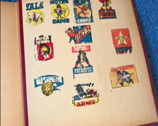 Vintage Sports Scrapbook with Rare Old Stamps