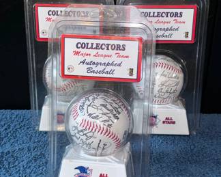 THREE Autograph Baseball All Star Team Replicas 