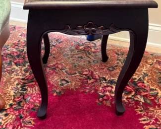 Carved Side Table 13.5"W x 18" L x 18"H