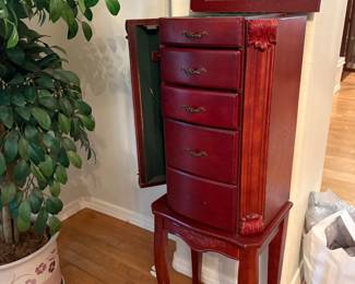 Queen Anne Style Jewelry Armoire