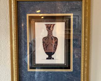 Framed Henry Moses Engraved Vase Print