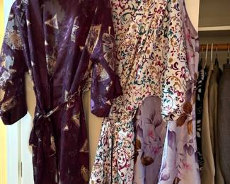 Purple/Gold Sheer Kimono Robe, Morgan Taylor White/Multicolor Robe