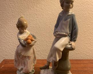 Lladro Valencia Girl Figurine, Lladro Sailor Boy Yacht Figurine