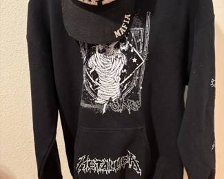 Black/White Metalica One Hoodie, Black/White Mafia Baseball Cap