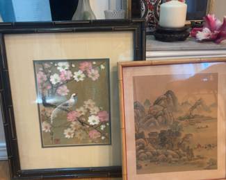 Framed & Matted Japanese Floral Print