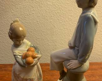 Lladro Valencia Girl Figurine, Lladro Sailor Boy Yacht Figurine