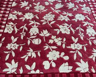 Ornamental rugs, red and white