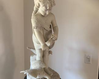 Imported Italian Marble statue, solid marble pedestal $4500
