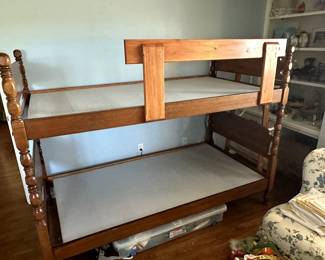 079 - Wooden Twin Bunk Beds with twin mattresses