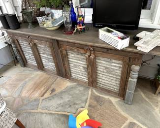 068- Outdoor Weathered Console Table 89x18
